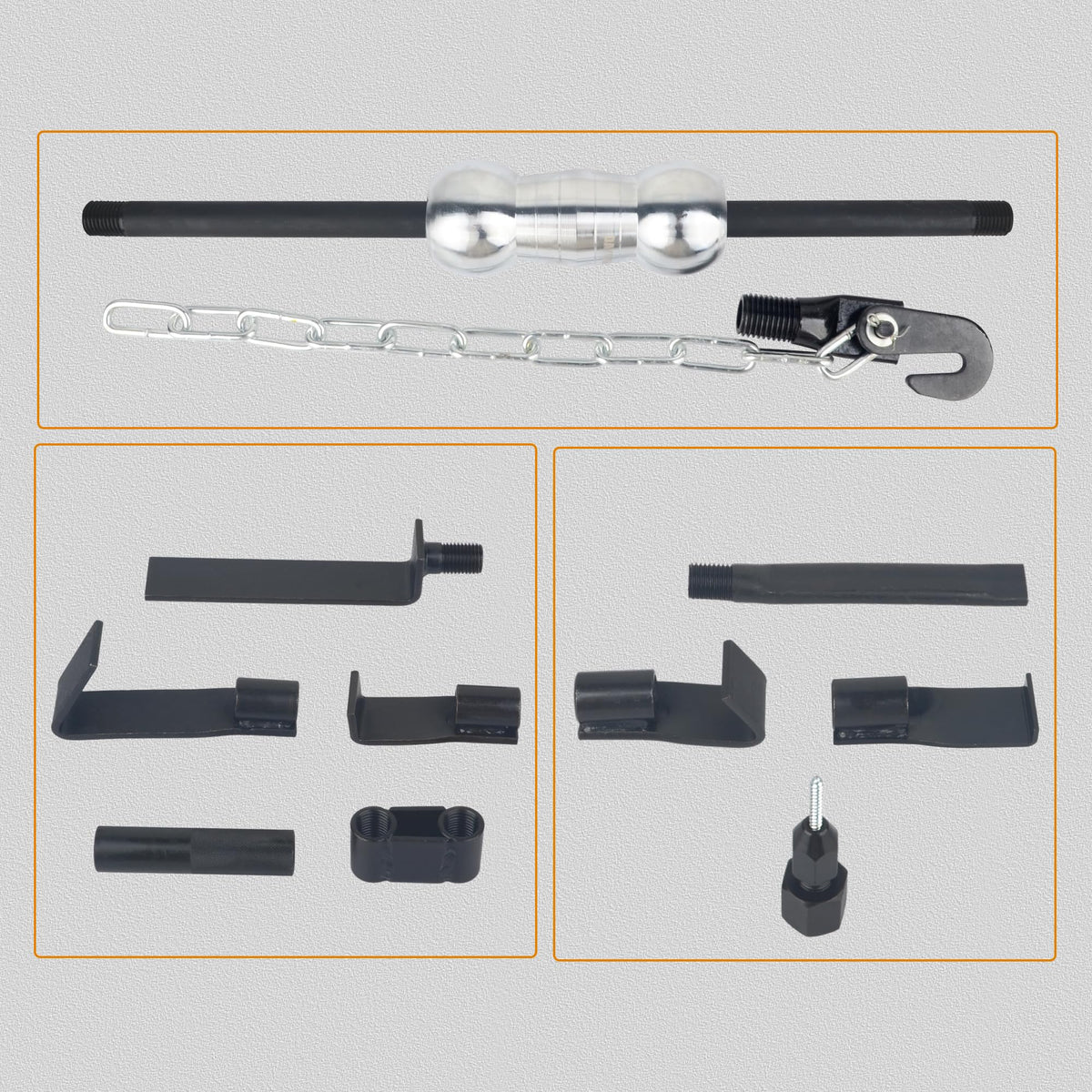 DAYUAN assorted hardened forged adapters laid out for versatile pulls