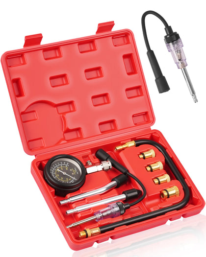 DAYUAN front view of compression tester kit showing complete toolset for quick diagnostics