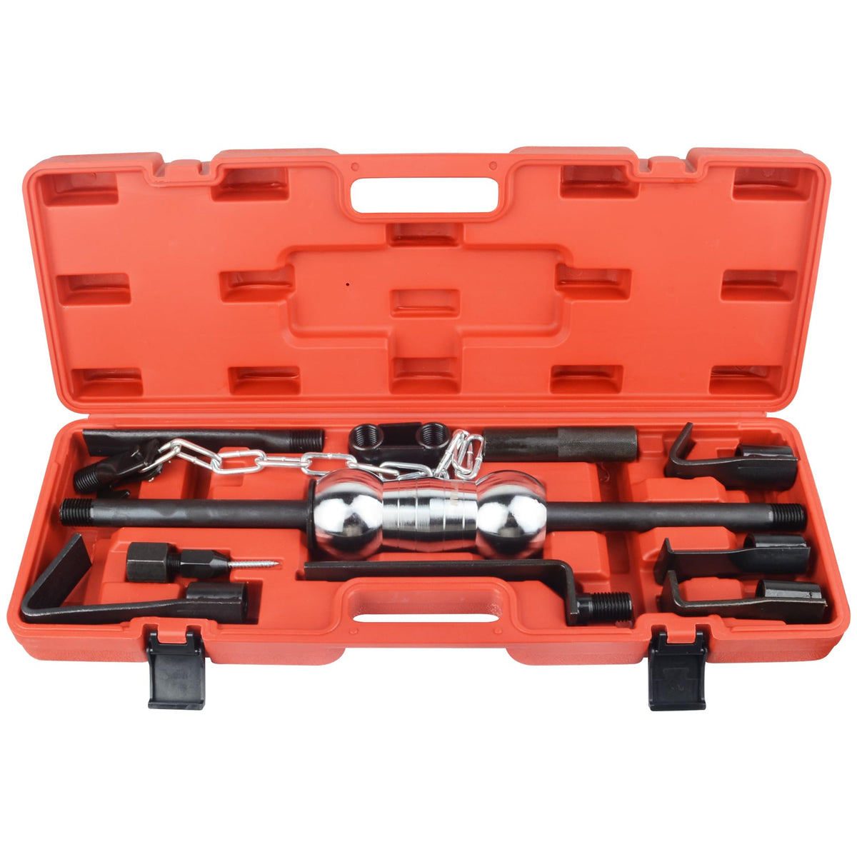 DAYUAN front view of red case showing kit portability and organized storage