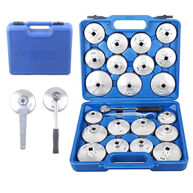 DAYUAN front view of the 23-piece aluminum cup socket set showing organized case
