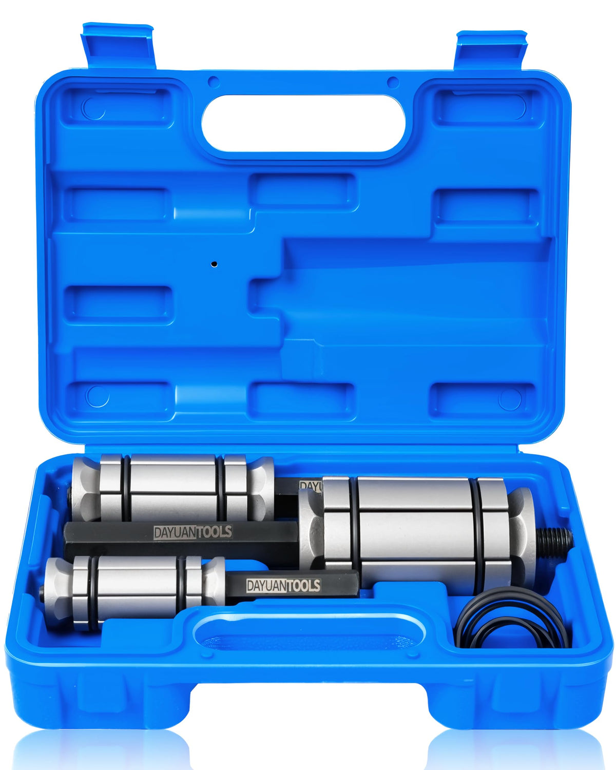 DAYUAN front packaging showing the three-piece exhaust expander kit for portability