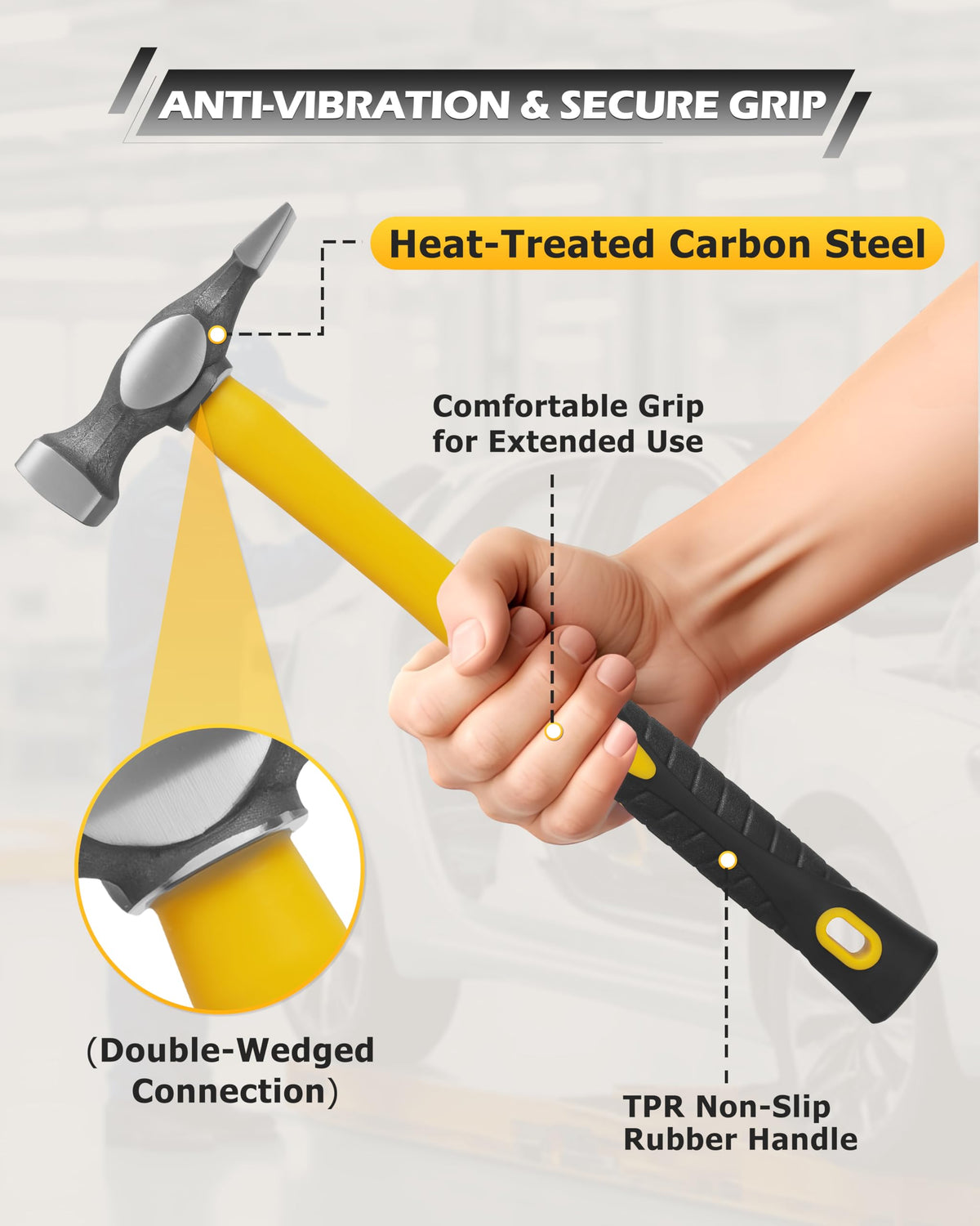 DAYUAN handle texture detail highlighting fiberglass shaft and grip comfort