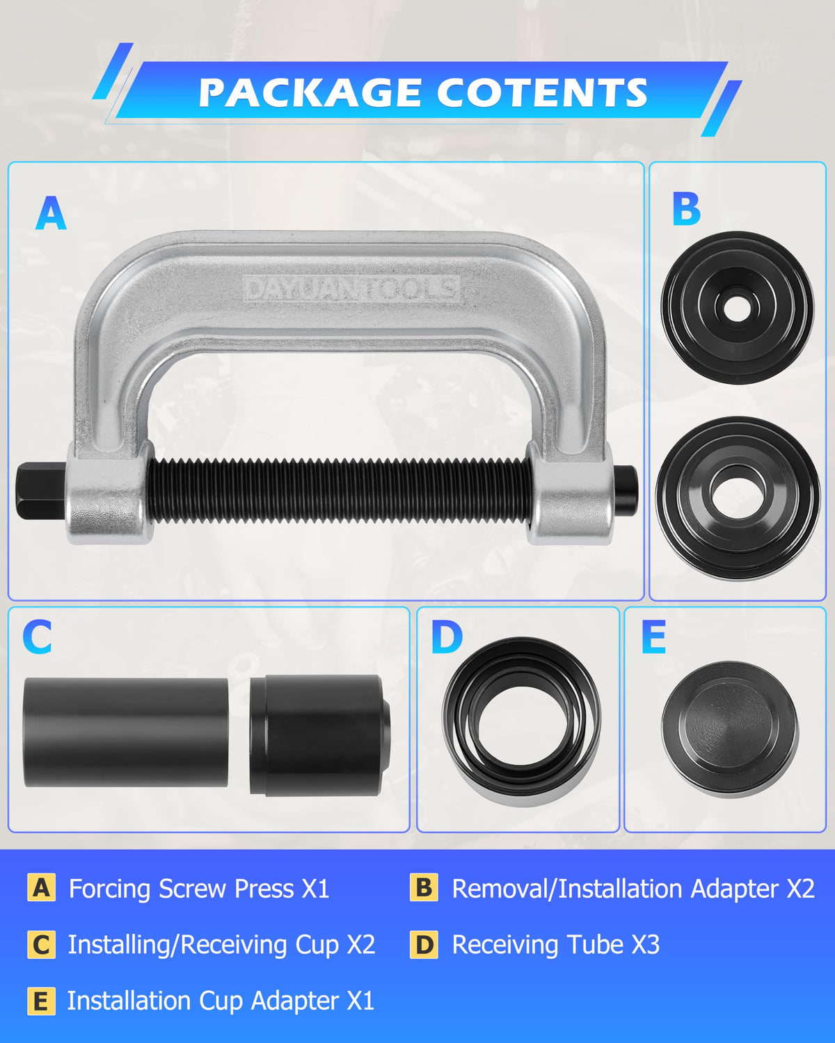 DAYUAN heavy-duty C-frame screw detail delivering steady pressing power