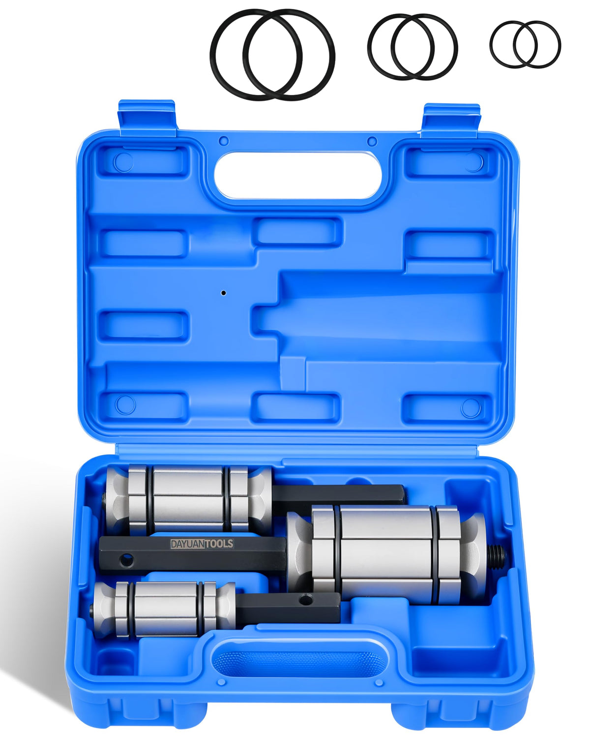 DAYUAN expander in use on tailpipe showing reshaping for leak-free fit