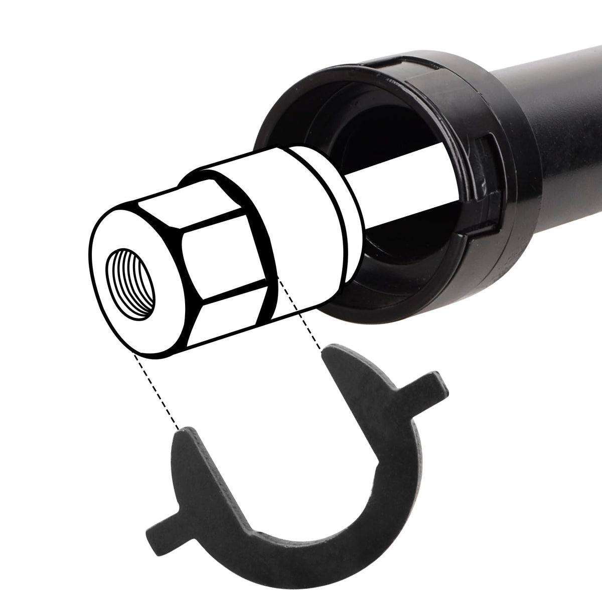 DAYUAN tool in use on vehicle steering accessing inner tie rod