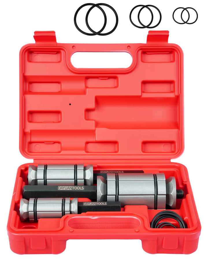 DAYUAN red carrying case showing organized expander set and easy transport