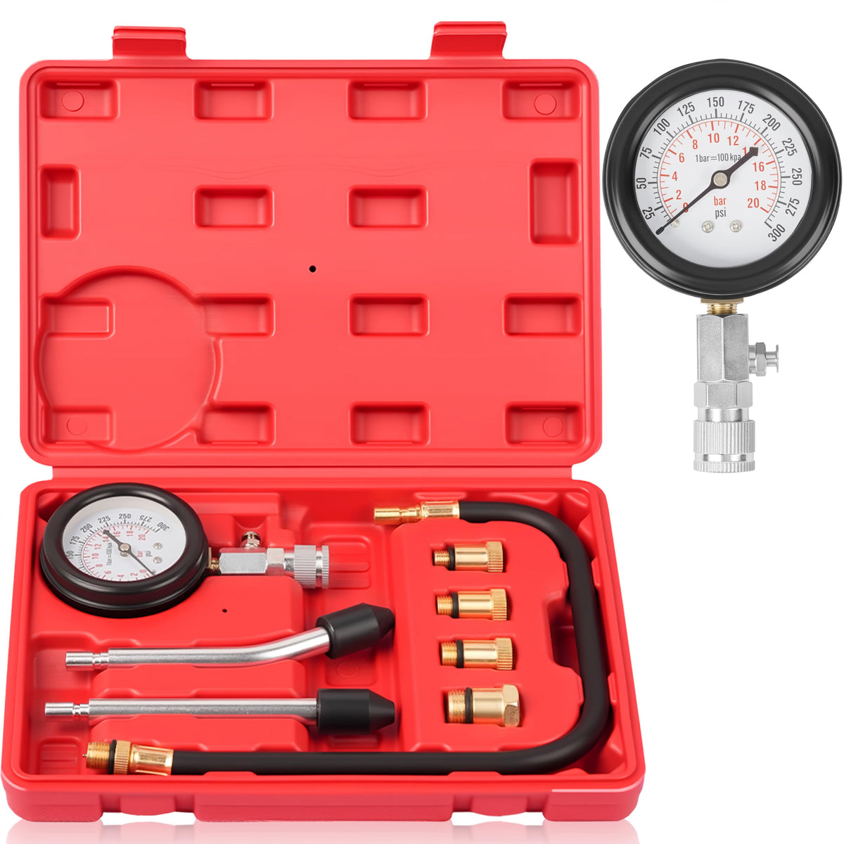 DAYUAN red case closed showing compact storage and portability