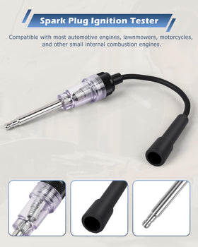 DAYUAN tester attached to motorcycle cylinder in use to demonstrate on-vehicle testing