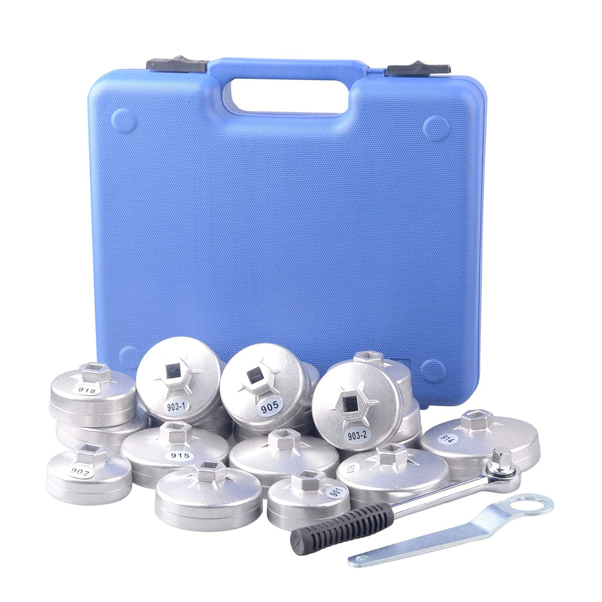 DAYUAN open storage case with all 23 sockets and tools neatly arranged for quick selection