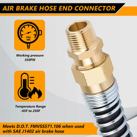 Dazakoot fitting installed on 3/8" hose demonstrating secure connection