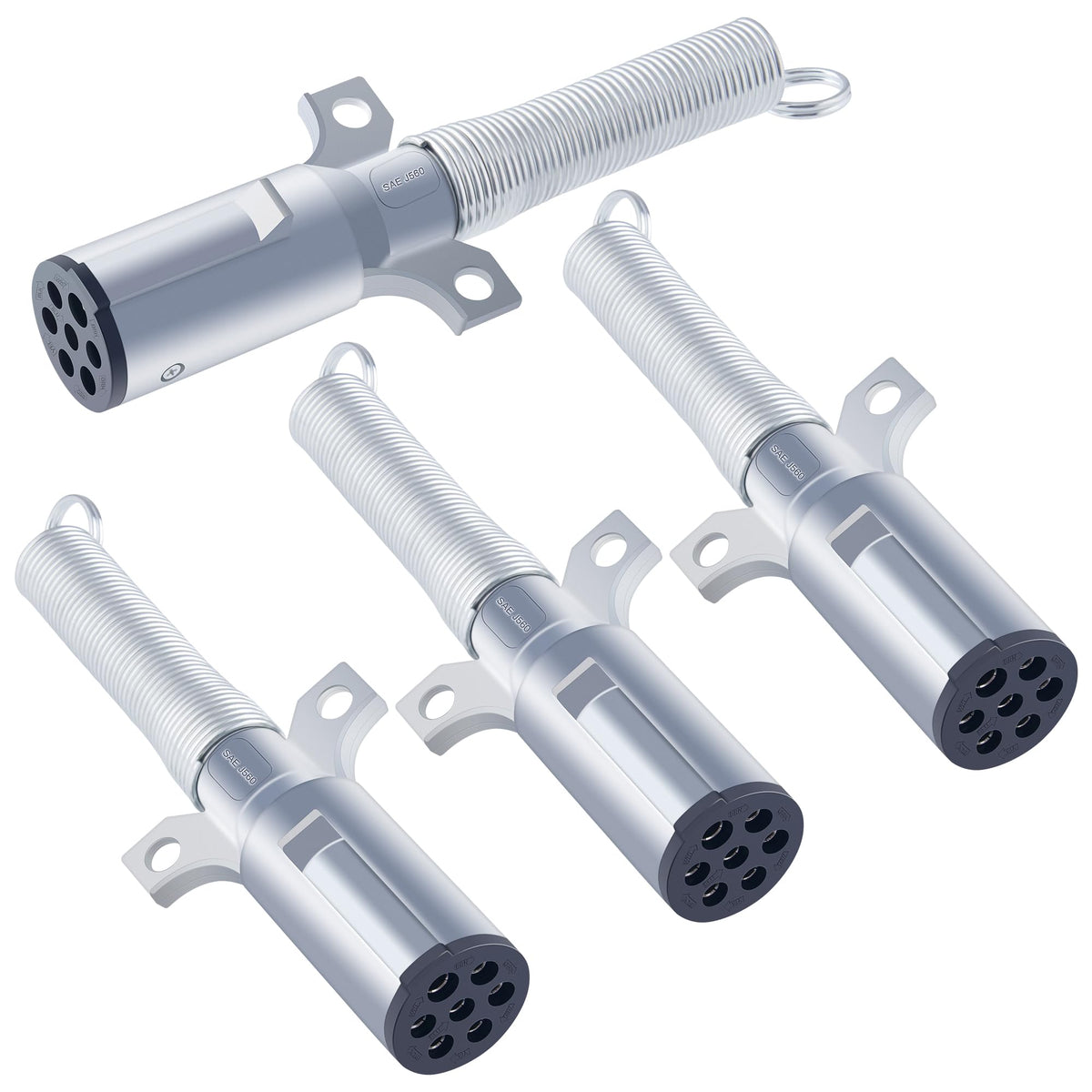 Dazakoot front view of 7-way connector plug showing durable housing and secure fit