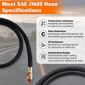 Dazakoot hose texture and printed markings for durability and specification clarity