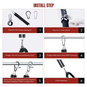 Dazakoot spring installed on trailer suspension keeping hoses elevated