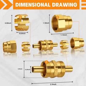 Dazakoot union held in hand demonstrating easy single-wrench installation benefit