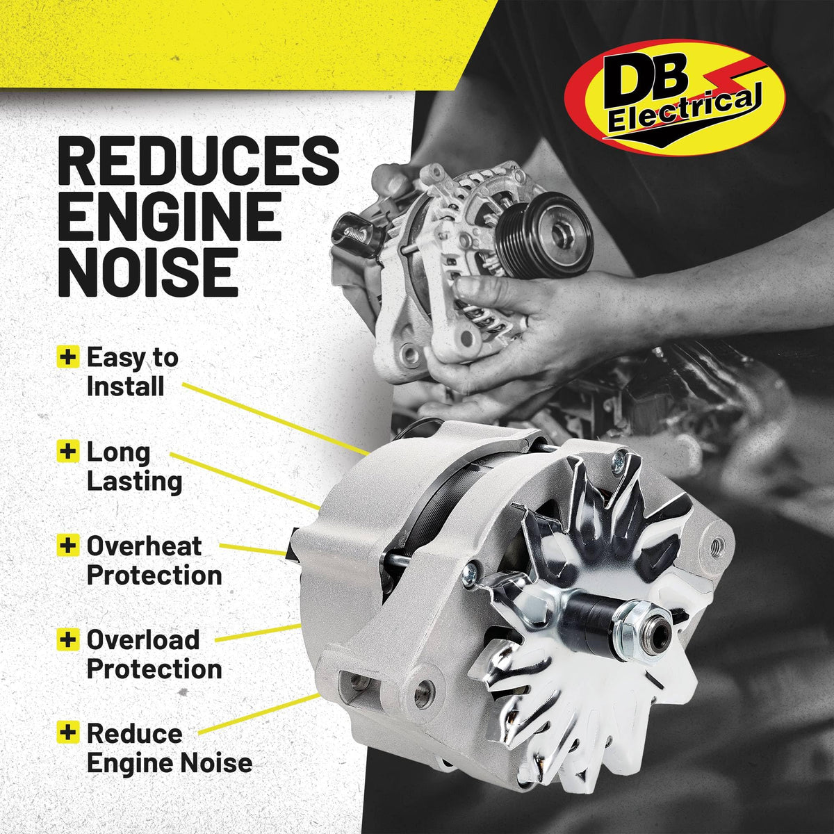 DB Electrical alternator electrical connector closeup for easy plug-in compatibility