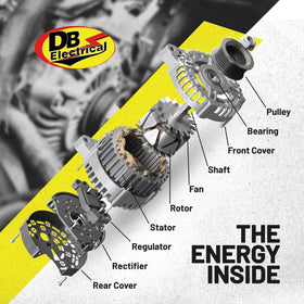 DB Electrical alternator label and specs view aiding correct part verification