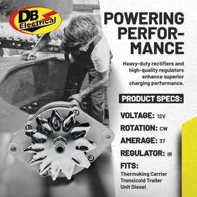 DB Electrical alternator close-up of mounting ears for precise alignment benefit