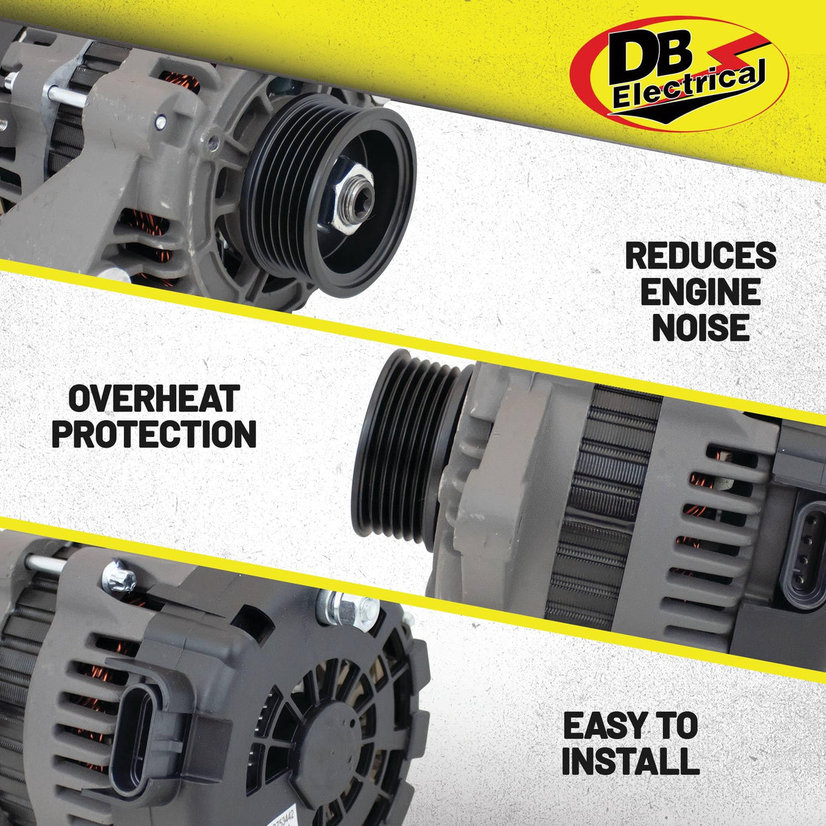 DB Electrical rear terminal cluster with B+ stud and spade connectors for easy wiring