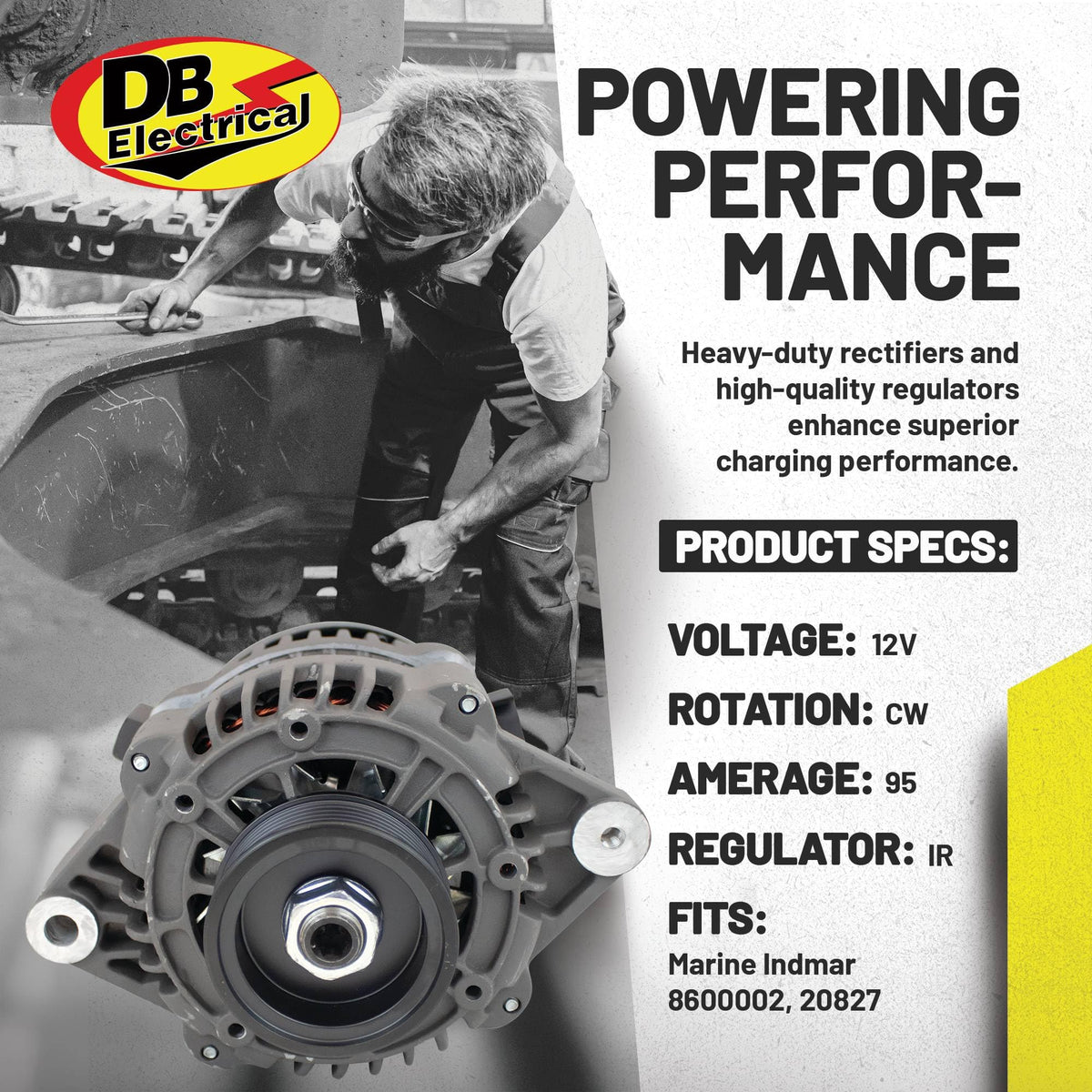 DB Electrical close-up of mounting ear with threaded M8 and 10.1mm hole for accurate fit