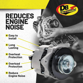 DB Electrical alternator plated pulley detail highlighting corrosion resistance and durability