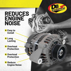 DB Electrical pulley and belt interface highlighting 6-groove 63mm OD for secure belt drive