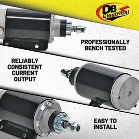 DB Electrical starter label and specs image displaying model numbers for verification