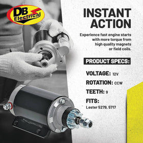 DB Electrical starter mounting holes detail to confirm bolt alignment and fit