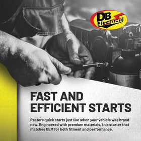 DB Electrical starter side profile highlighting mounting flange and bolt holes