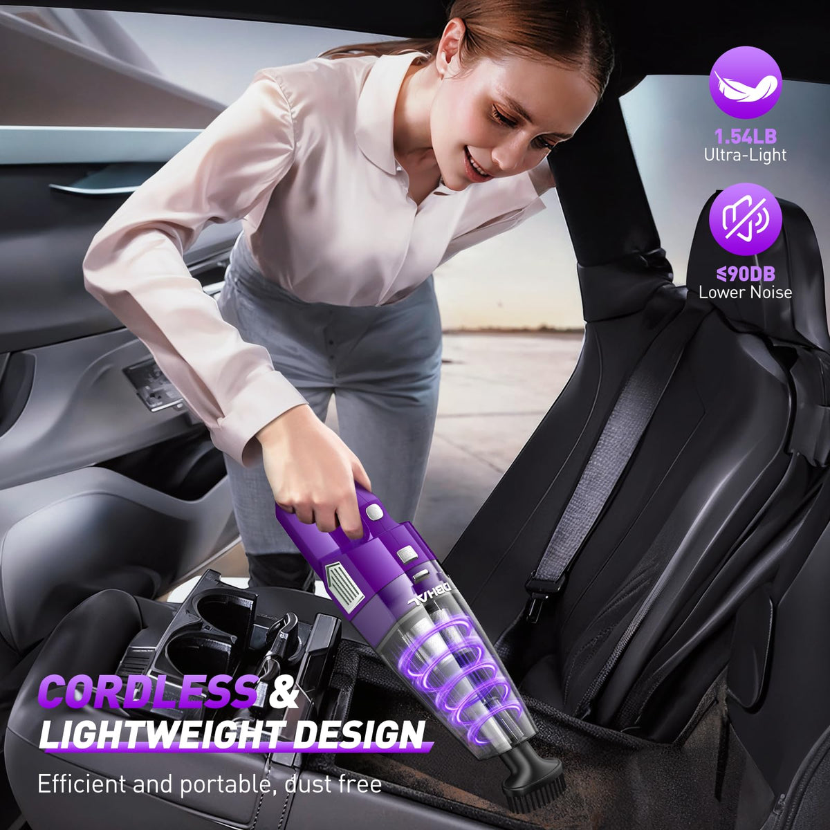DBHAL vacuum placed on kitchen table in everyday setting for quick countertop and spill cleanup