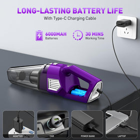 DBHAL vacuum held in hand for size comparison highlighting lightweight, ergonomic handling