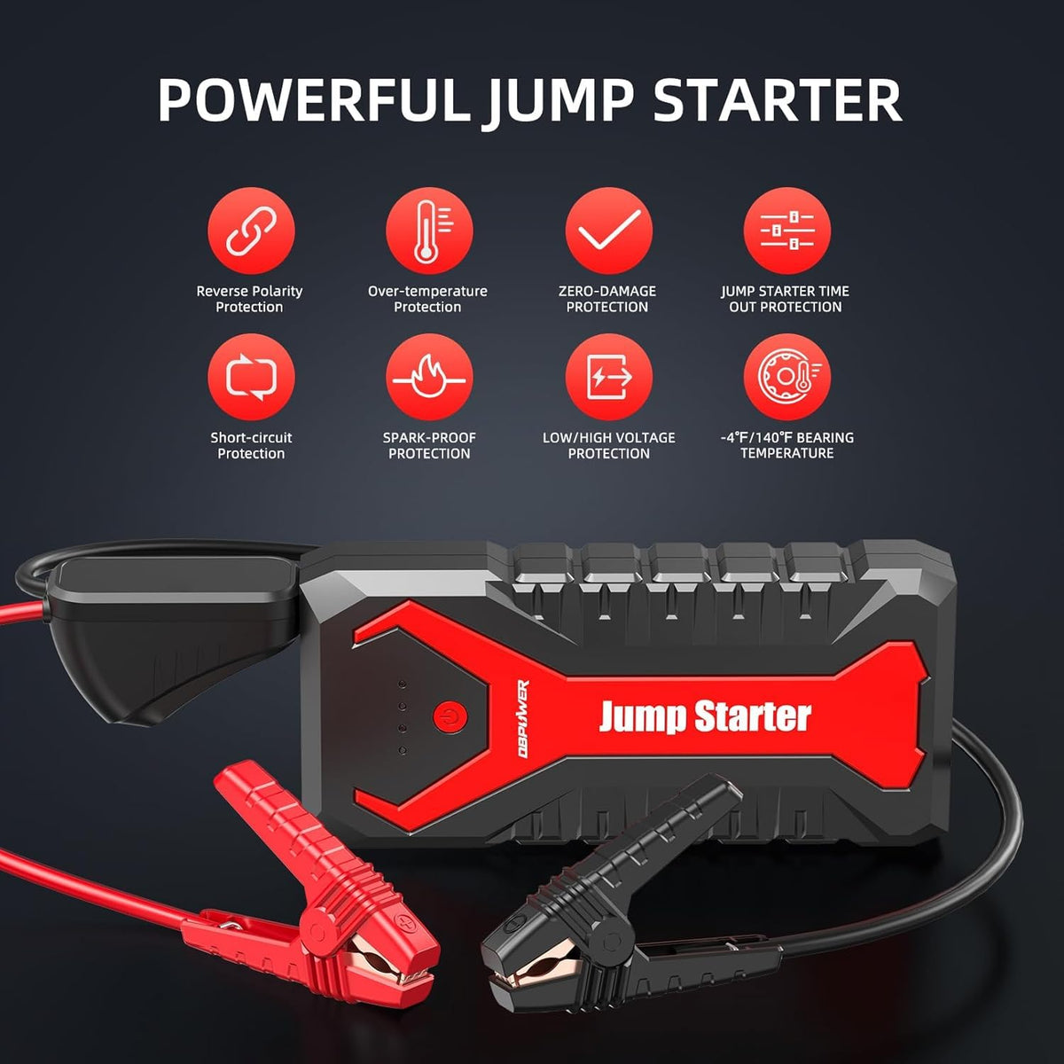 DBPOWER held in hand to show size and portable convenience