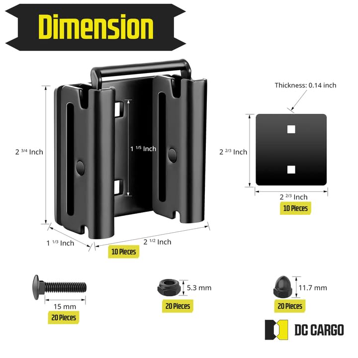 DC Cargo Mall close-up of four square bolt holes for anti-rotation fastening benefit