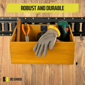 DC Cargo Mall connector next to wrench showing scale and easy install with hand tools