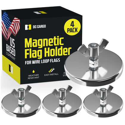 DC Cargo front view of flag magnet showing robust magnet and steel body for secure attachment