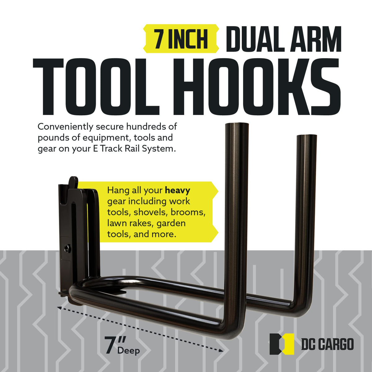 DC Cargo Mall close-up of zinc-plated hook detail, corrosion-resistant finish benefit