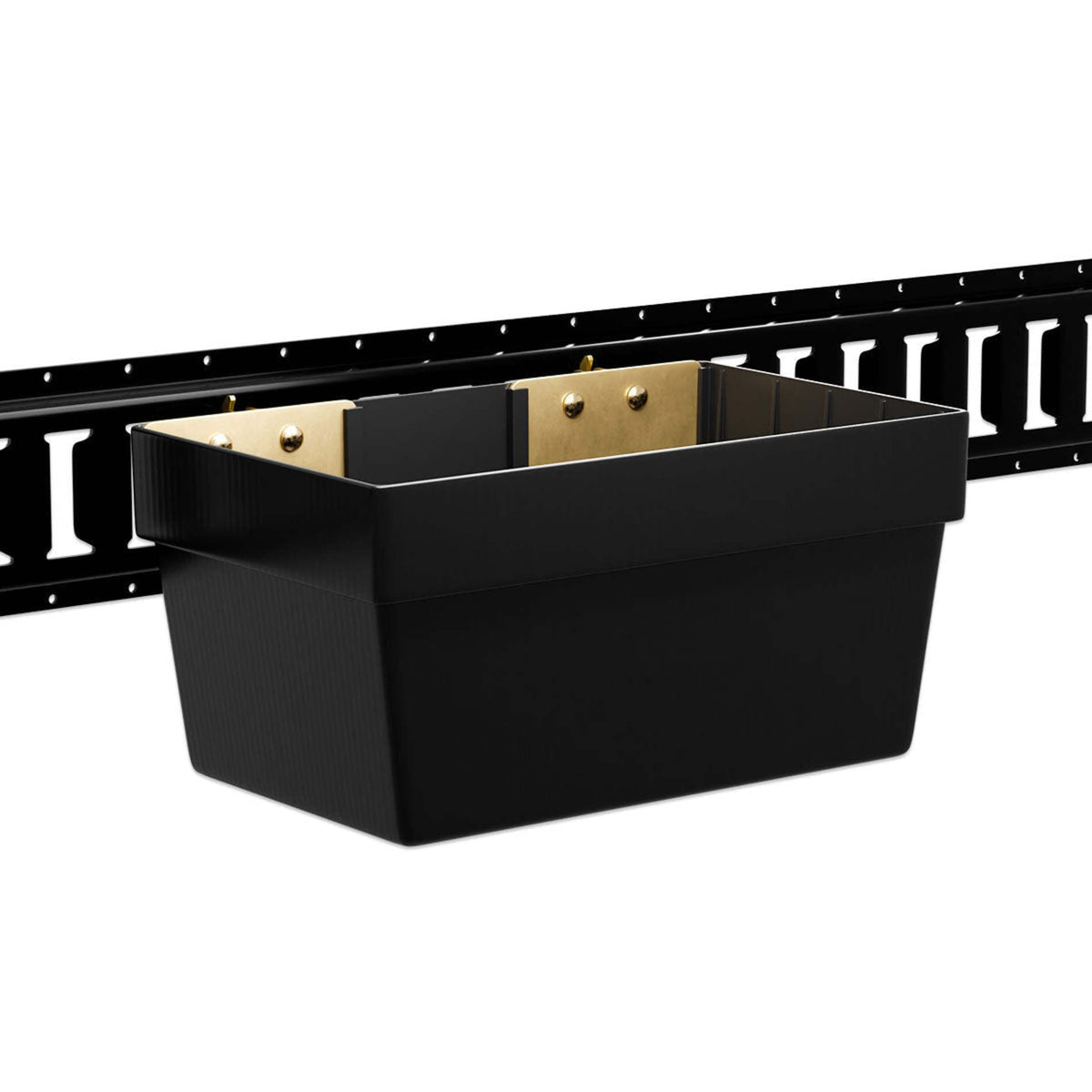 DC Cargo Mall angled mounted basket on E-track demonstrating secure fit