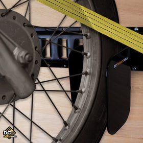 DC Cargo Mall four chocks installed in trailer maximizing bike capacity