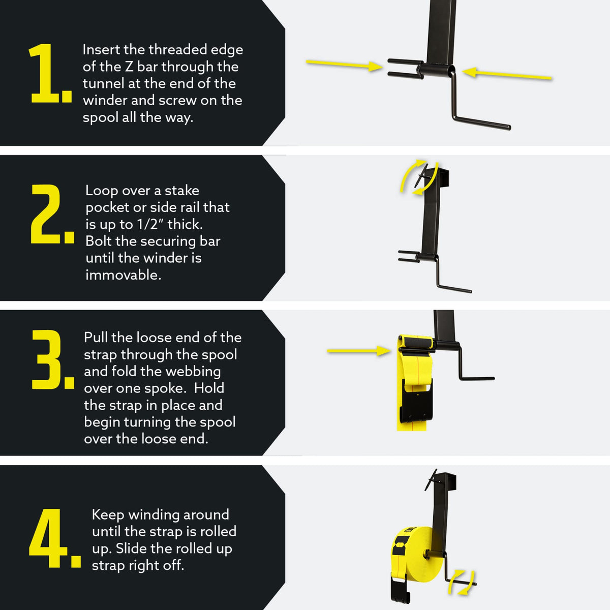 DC Cargo Mall handle and crank detail enabling fast manual winding