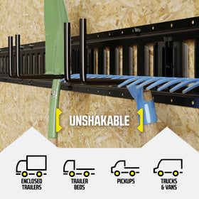 DC Cargo Mall holding ladders and tools on rail, keeps equipment organized and safe