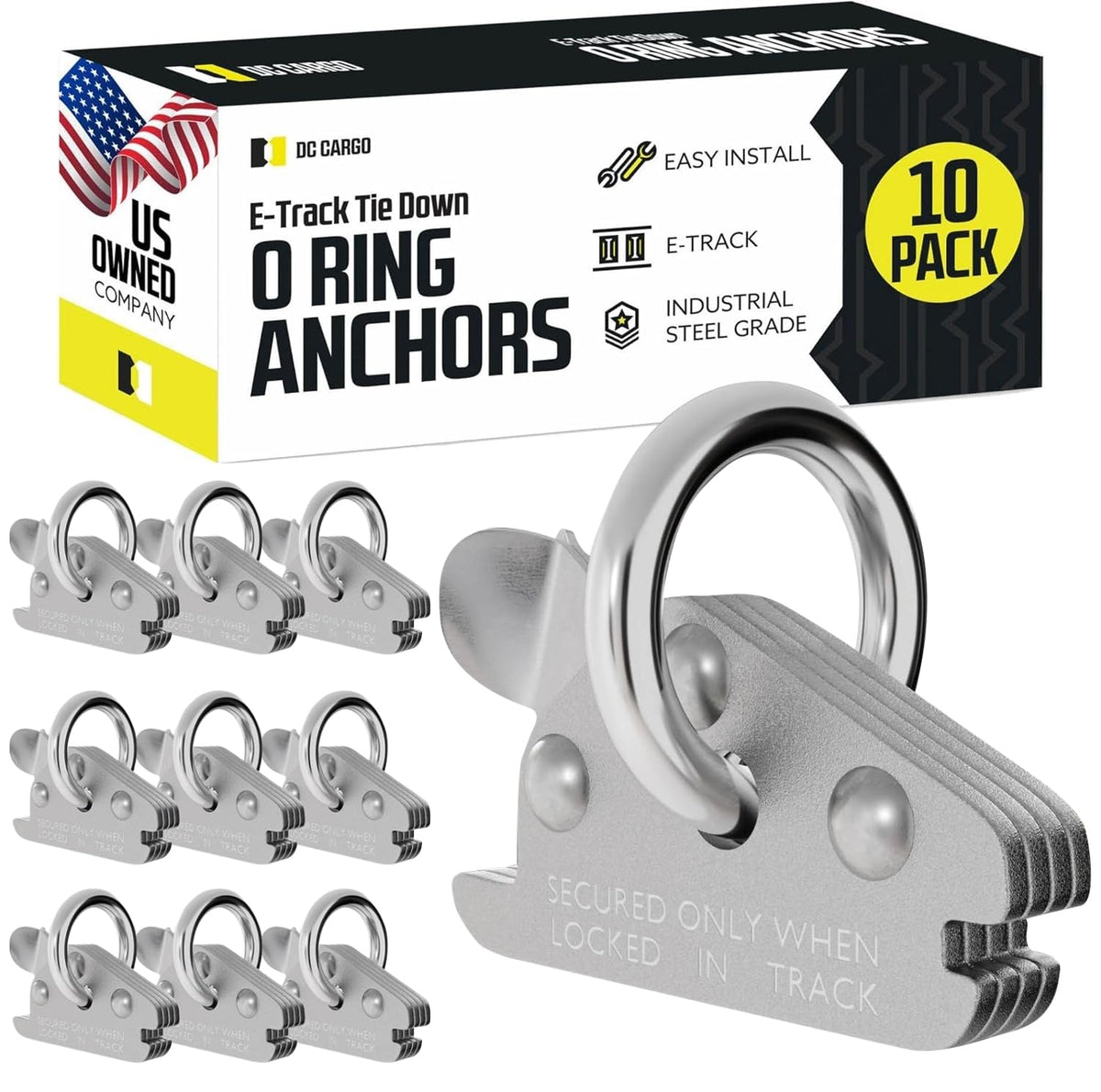 DC Cargo Mall front view of O-ring anchors showing solid construction and easy fit benefits