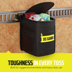 DC Cargo Mall zipper and mesh pockets storing tools and supplies