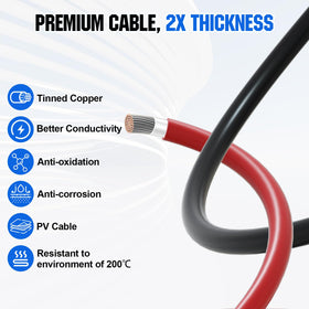 DC HOUSE cable beside ruler showing length and scale advantage