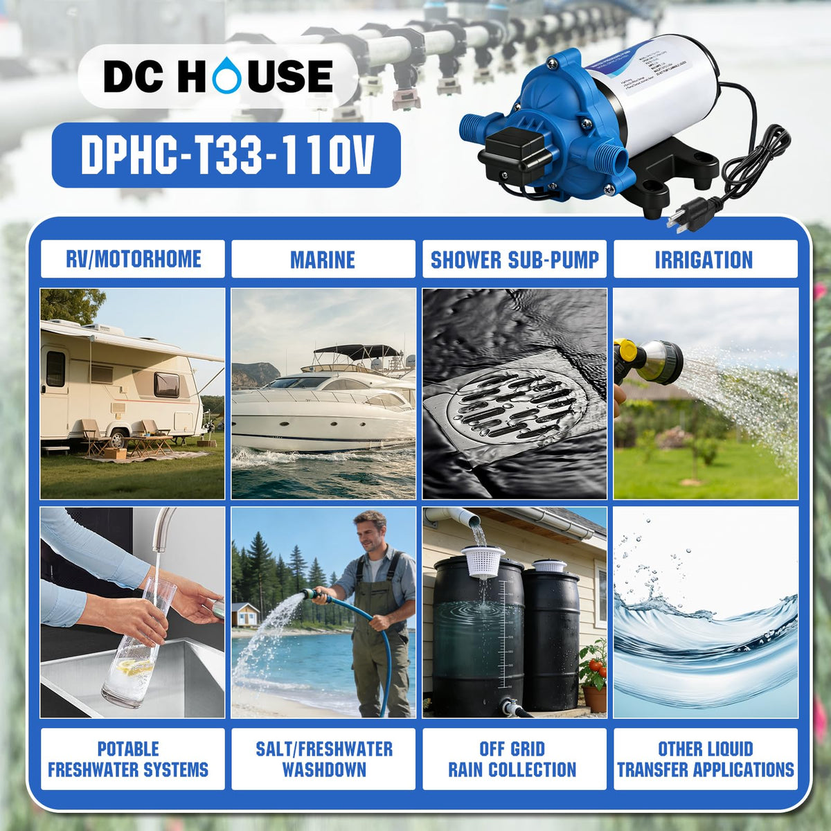DC HOUSE product label and model number for clear identification and specification reference