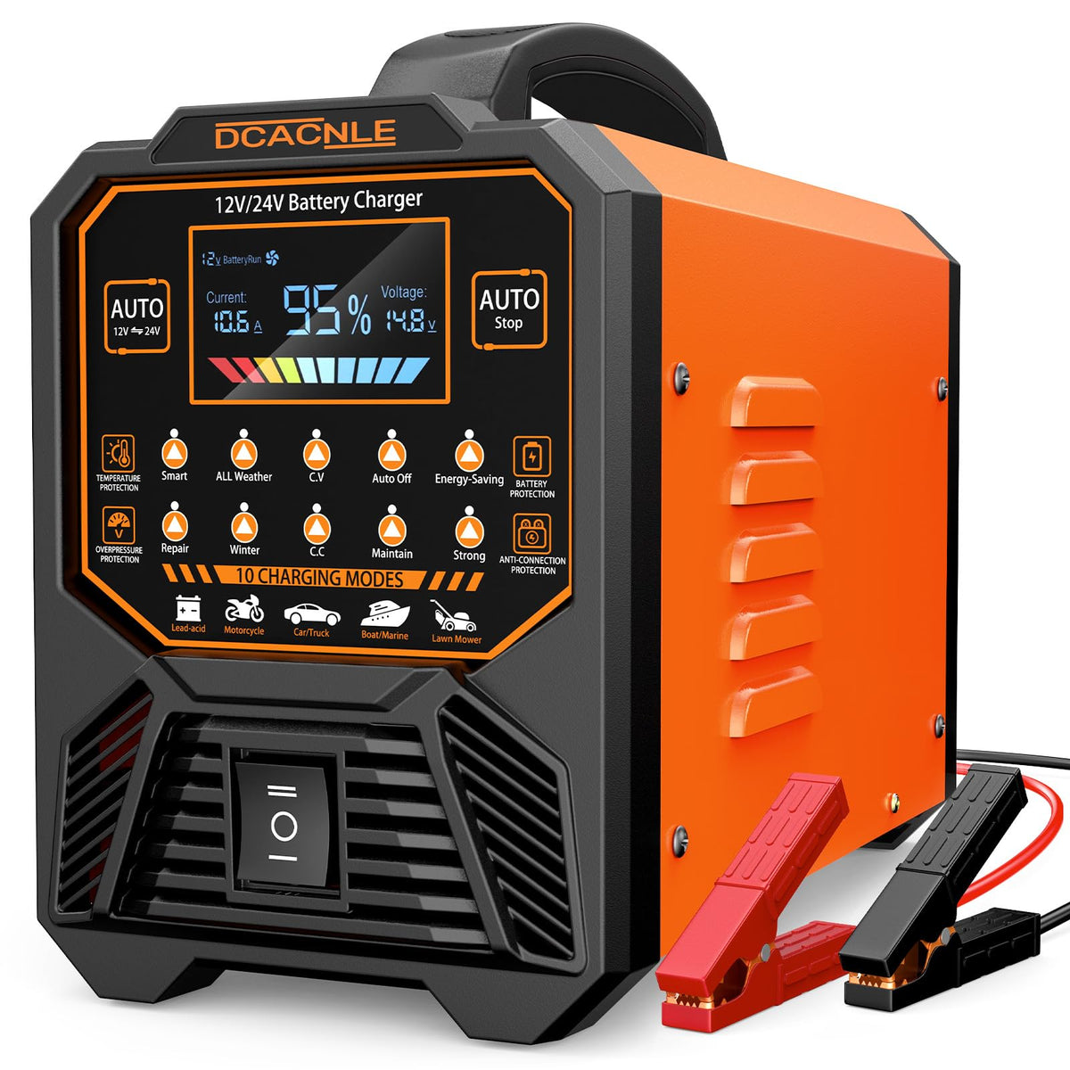 DCACNLE front panel showing controls and clear LCD for easy monitoring