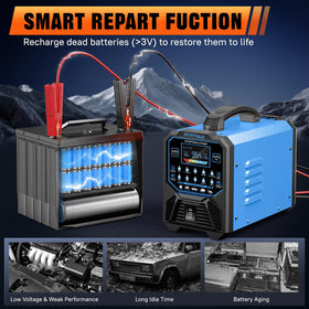 DCACNLE connected to car battery demonstrating fast charging on a vehicle