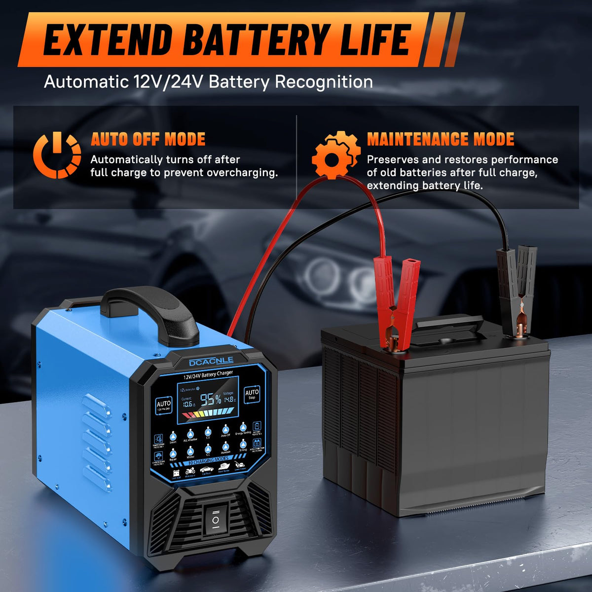 DCACNLE winter mode graphic highlighting cold-weather charging reliability