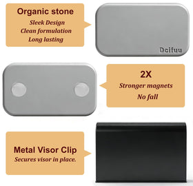 Dcifuu metal visor clip installed in car demonstrating secure, wobble-free hold benefit