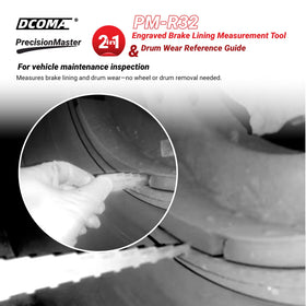 DCOMA close-up of laser-engraved 32nds scale for clear, fade-resistant thickness measurement