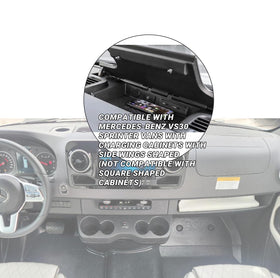 DCOMA lifestyle Sprinter van interior showcasing clean dash and professional look