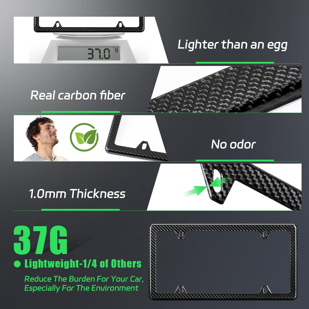 DCRCFIBER back view with anti-vibration pads for quieter, rattle-free mounting